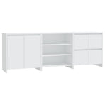 3 Piece Sideboard White Engineered Wood
