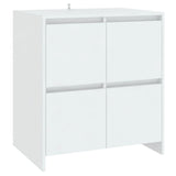 3 Piece Sideboard White Engineered Wood - 45-Degree Angle