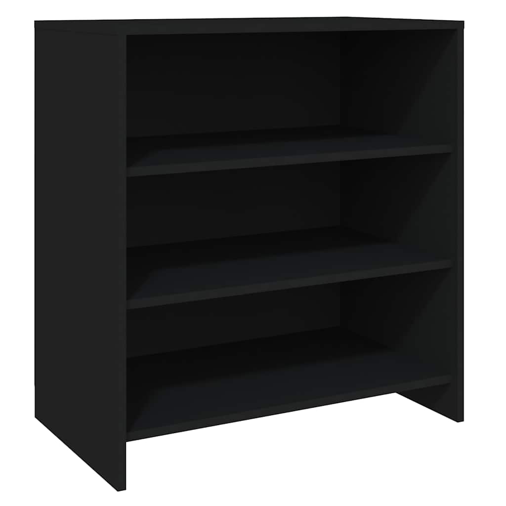 3 Piece Sideboard Black Engineered Wood
