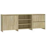 3 Piece Sideboard Sonoma Oak Engineered Wood