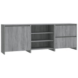 3 Piece Sideboard Grey Sonoma Engineered Wood - Front View
