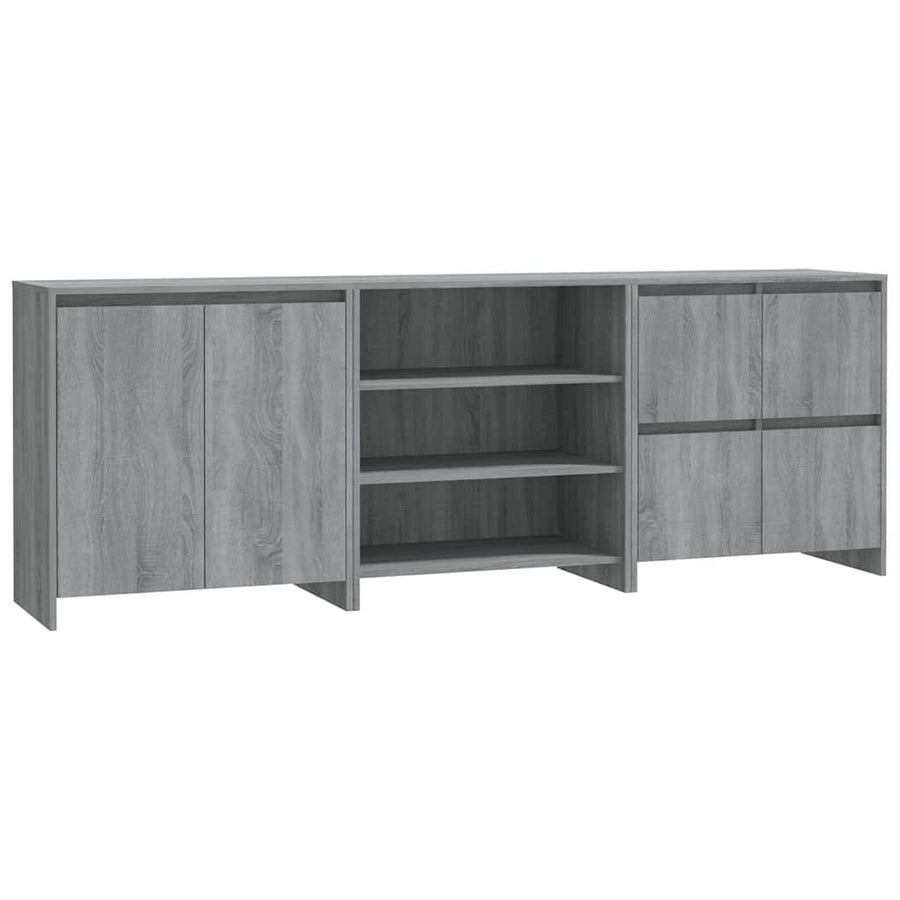 3 Piece Sideboard Grey Sonoma Engineered Wood