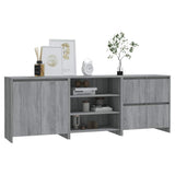 3 Piece Sideboard Grey Sonoma Engineered Wood - Rear View