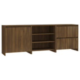 3 Piece Sideboard Brown Oak Engineered Wood