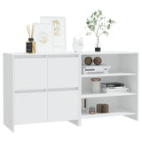 2 Piece Sideboard White Engineered Wood - 45-Degree Angle