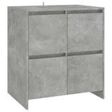 2 Piece Sideboard Concrete Grey Engineered Wood - Side View