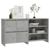 2 Piece Sideboard Concrete Grey Engineered Wood - 45-Degree Angle