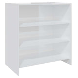 2 Piece Sideboard High Gloss White Engineered Wood