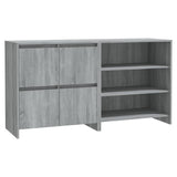 2 Piece Sideboard Grey Sonoma Engineered Wood - Front View