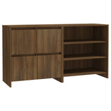 2 Piece Sideboard Brown Oak Engineered Wood