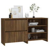 2 Piece Sideboard Brown Oak Engineered Wood - 45-Degree Angle