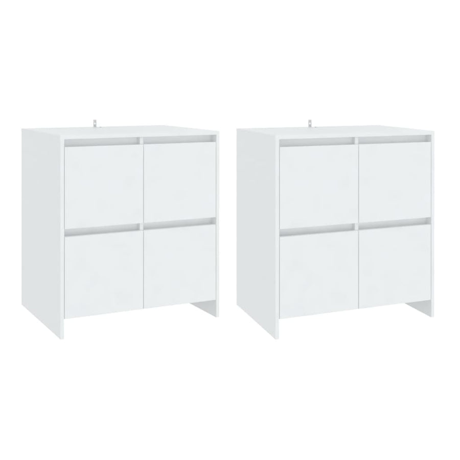 Sideboards 2 pcs White 70x41x75 cm Engineered Wood