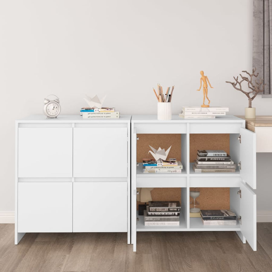 Sideboards 2 pcs White 70x41x75 cm Engineered Wood