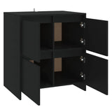 Sideboards 2 pcs Black 70x41x75 cm Engineered Wood - Rear View