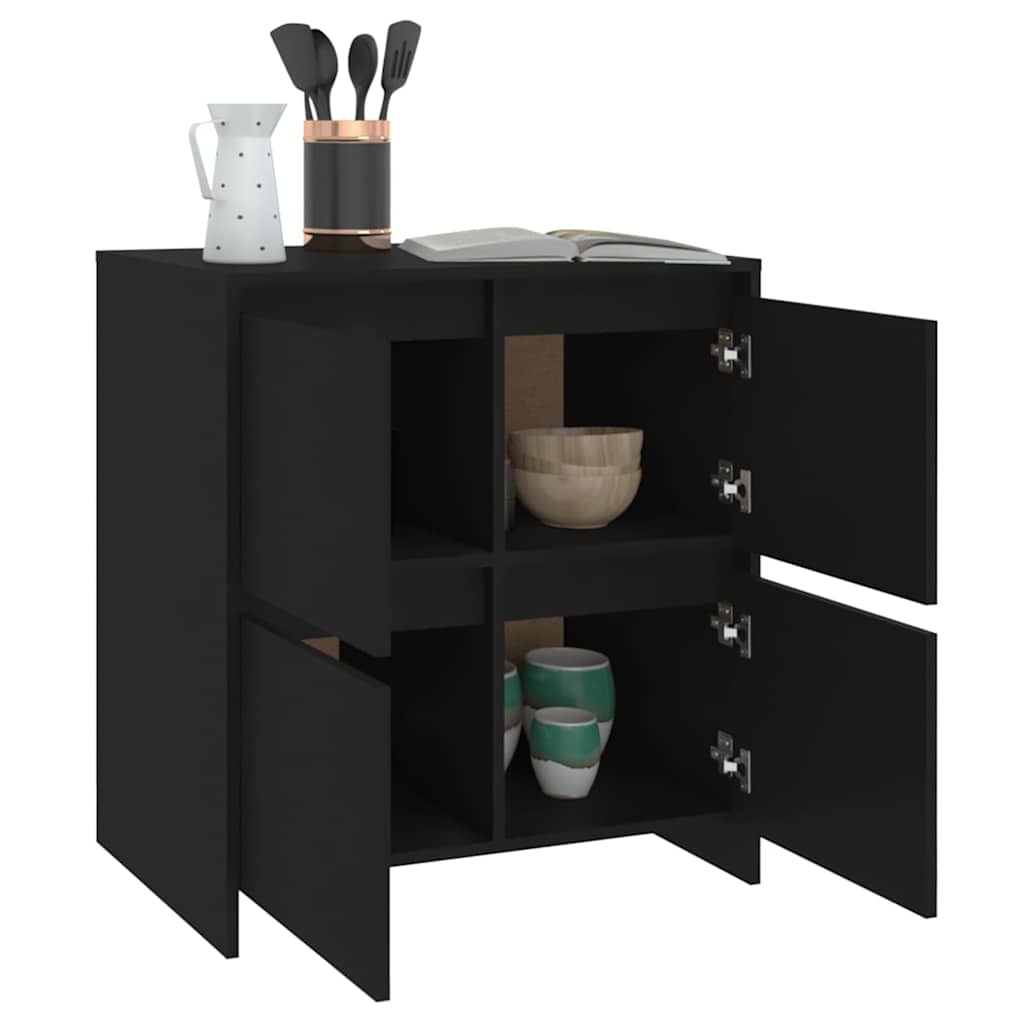 Sideboards 2 pcs Black 70x41x75 cm Engineered Wood