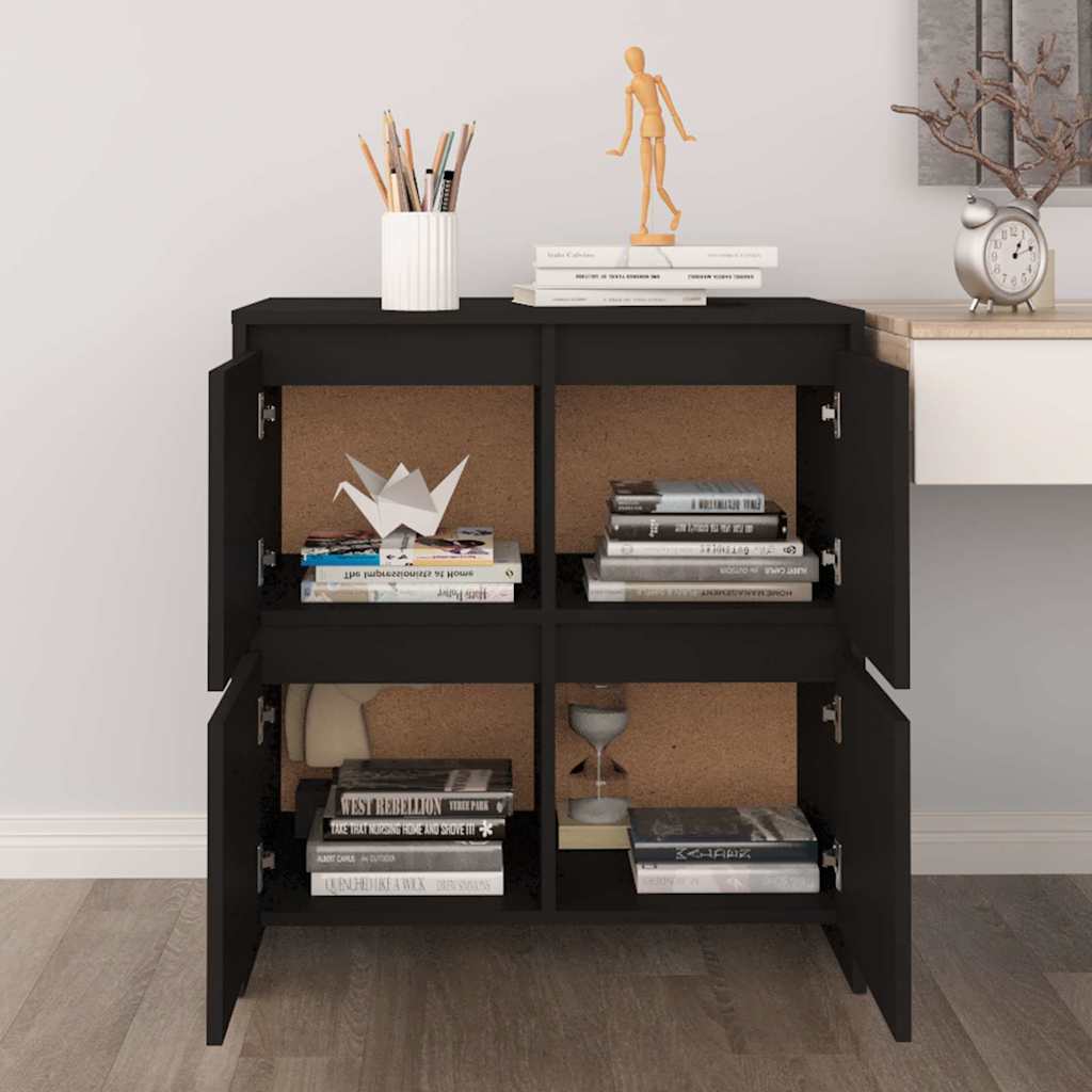 Sideboards 2 pcs Black 70x41x75 cm Engineered Wood
