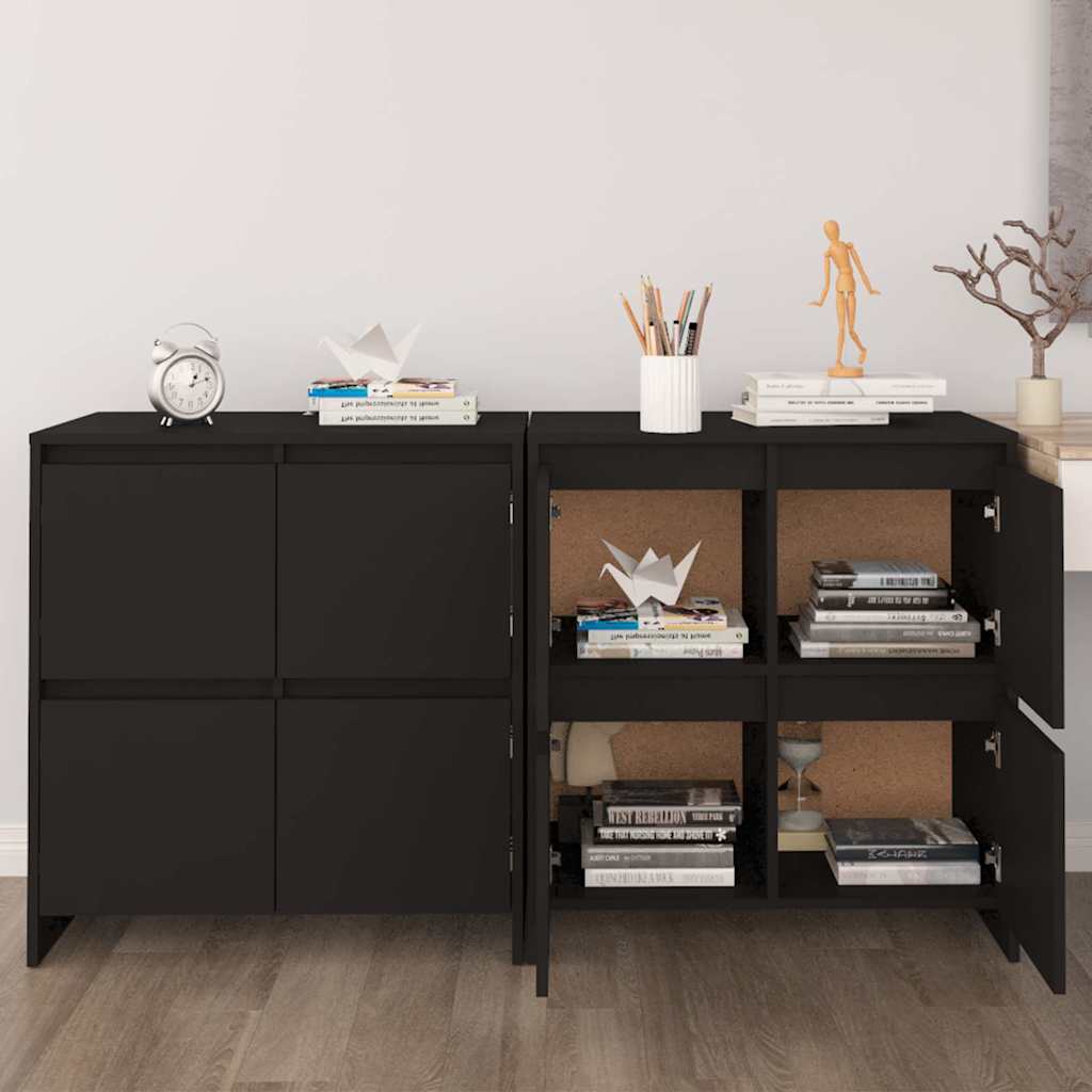 Sideboards 2 pcs Black 70x41x75 cm Engineered Wood