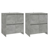 Sideboards 2 pcs Concrete Grey 70x41x75 cm Engineered Wood - Front View