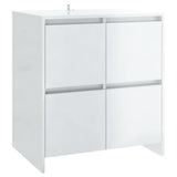 Sideboards 2 pcs High Gloss White 70x41x75 cm Engineered Wood - Top-Down View