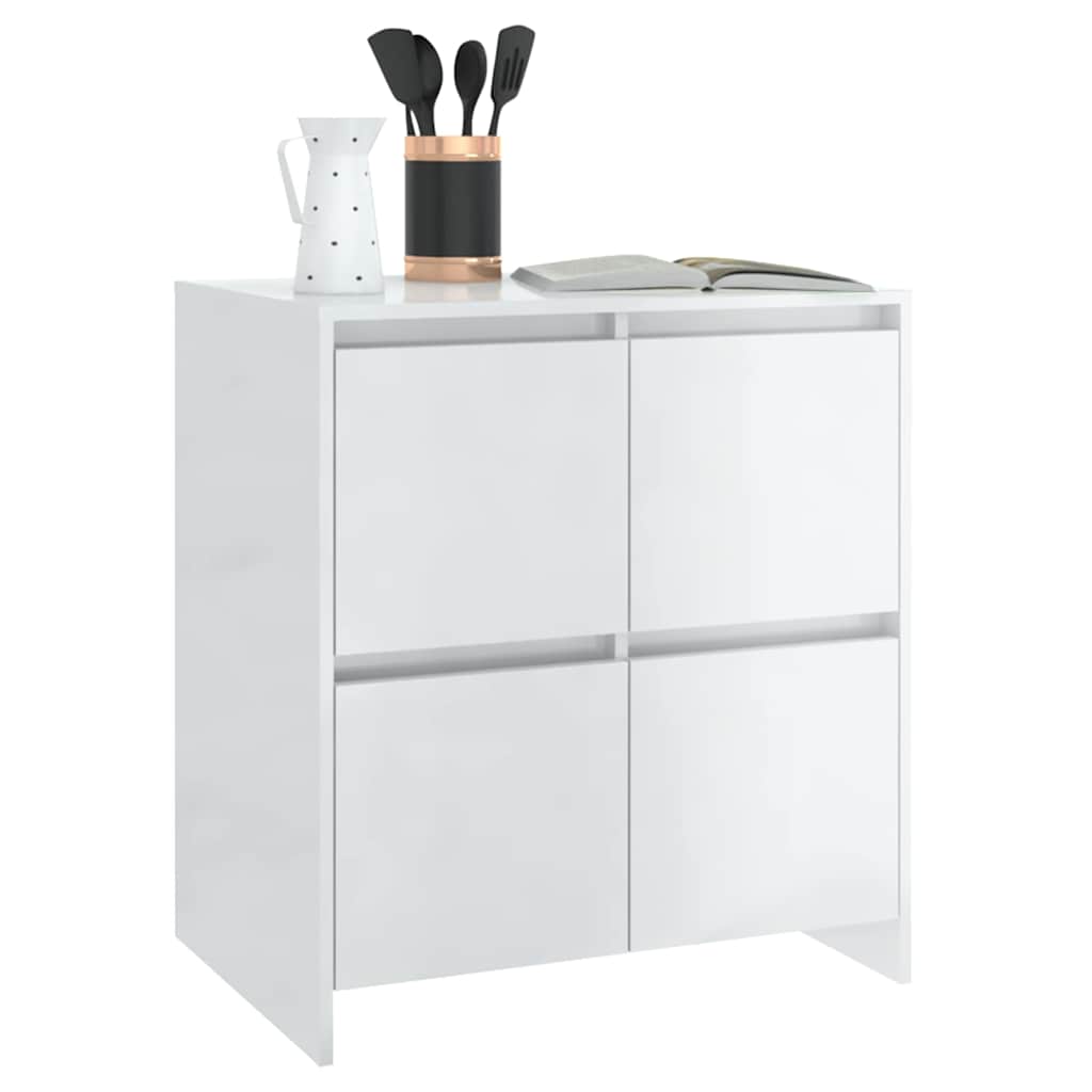 Sideboards 2 pcs High Gloss White 70x41x75 cm Engineered Wood