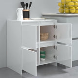 Sideboards 2 pcs High Gloss White 70x41x75 cm Engineered Wood