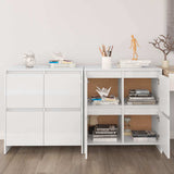 Sideboards 2 pcs High Gloss White 70x41x75 cm Engineered Wood