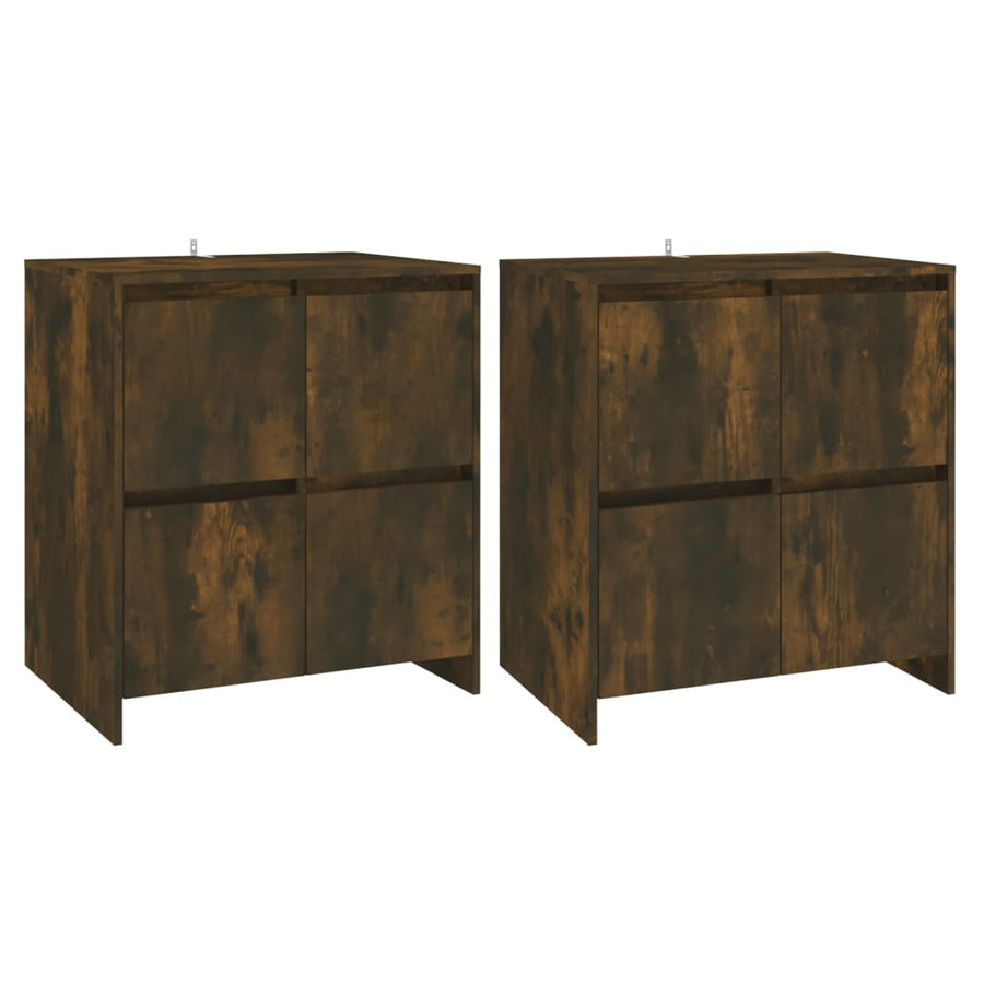 Sideboards 2 pcs Smoked Oak 70x41x75 cm Engineered Wood
