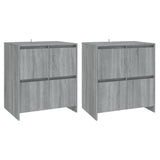 Sideboards 2 pcs Grey Sonoma 70x41x75 cm Engineered Wood - Front View