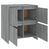 Sideboards 2 pcs Grey Sonoma 70x41x75 cm Engineered Wood - Rear View