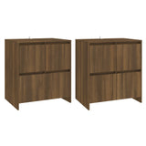 Sideboards 2 pcs Brown Oak 70x41x75 cm Engineered Wood - Front View