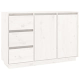 Sideboard White 111x34x75 cm Solid Wood Pine