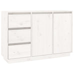 Sideboard White 111x34x75 cm Solid Wood Pine