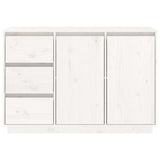 Sideboard White 111x34x75 cm Solid Wood Pine