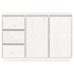 Sideboard White 111x34x75 cm Solid Wood Pine