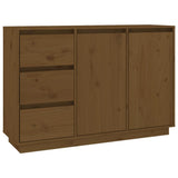 Sideboard Honey Brown 111x34x75 cm Solid Wood Pine - Front View