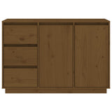 Sideboard Honey Brown 111x34x75 cm Solid Wood Pine - Rear View