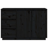 Sideboard Black 111x34x75 cm Solid Wood Pine