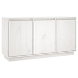 Sideboard White 111x34x60 cm Solid Wood Pine - Front View