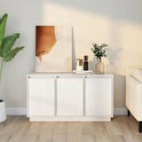 Sideboard White 111x34x60 cm Solid Wood Pine - Close-Up Angle