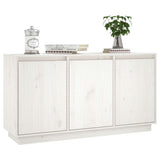 Sideboard White 111x34x60 cm Solid Wood Pine - Low Angle