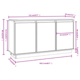Sideboard White 111x34x60 cm Solid Wood Pine - Extra Image