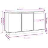 Sideboard Black 111x34x60 cm Solid Wood Pine - Extra Image