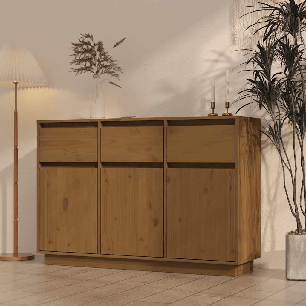 Sideboard Honey Brown 111x36x75 cm Solid Wood Pine