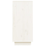 Console Cabinet White 60x34x75 cm Solid Wood Pine - Rear View