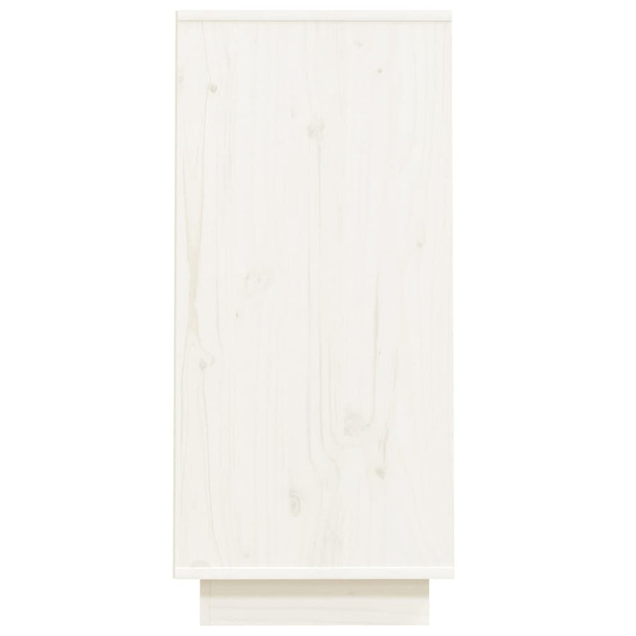 Console Cabinet White 60x34x75 cm Solid Wood Pine