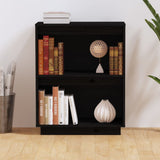 Console Cabinet Black 60x34x75 cm Solid Wood Pine - Side View