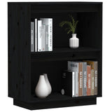 Console Cabinet Black 60x34x75 cm Solid Wood Pine - Top-Down View