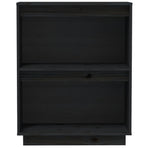 Console Cabinet Black 60x34x75 cm Solid Wood Pine