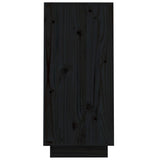 Console Cabinet Black 60x34x75 cm Solid Wood Pine - Rear View