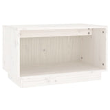 TV Cabinet White 60x35x35 cm Solid Wood Pine - Front View